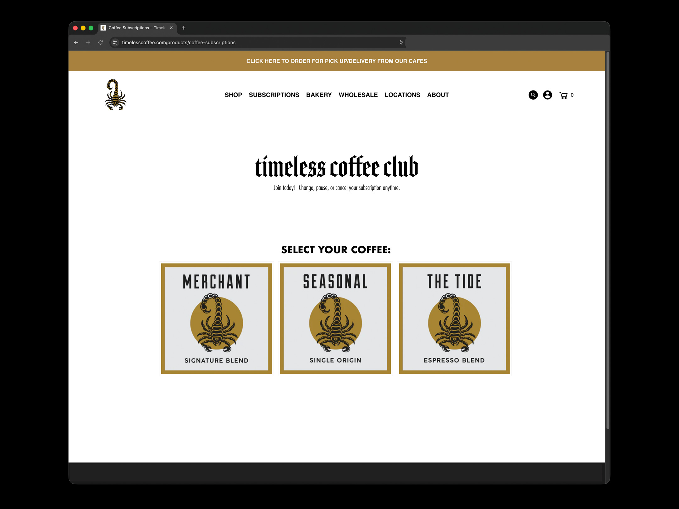 Timeless Coffee detail